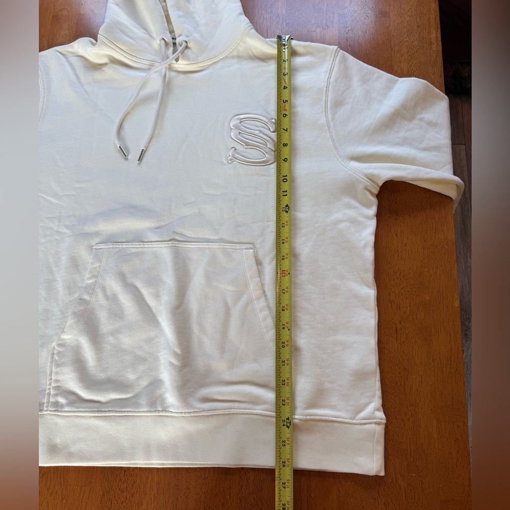 Sandro New Unisex Hoodie Light Yellow 100% Cotton SS embroidered Size XXL - Picture 13 of 14